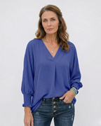 Smocked Cuff Crinkle Blouse