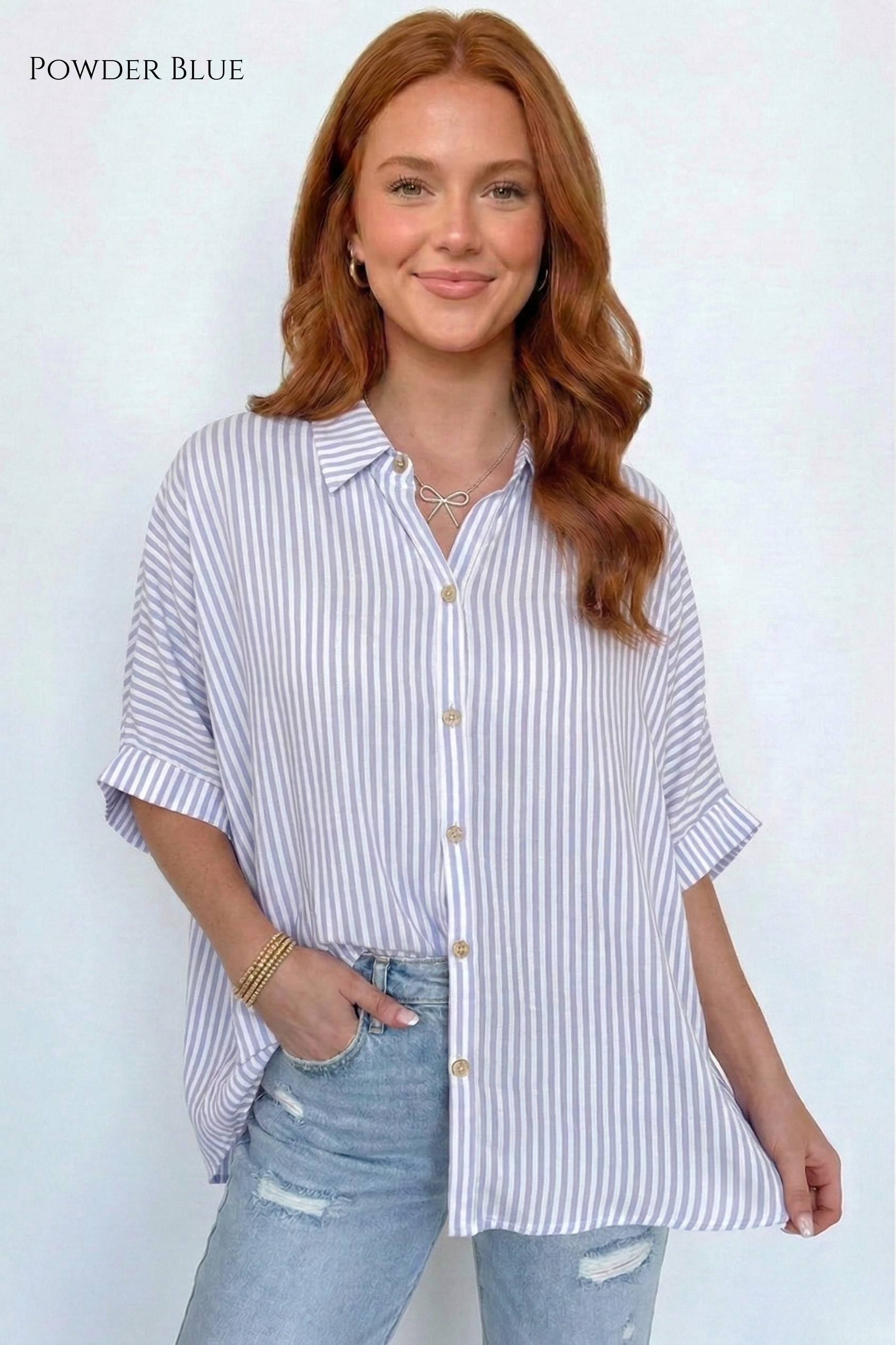 Tiffany Stripe Button Down