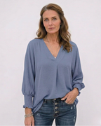 Smocked Cuff Crinkle Blouse