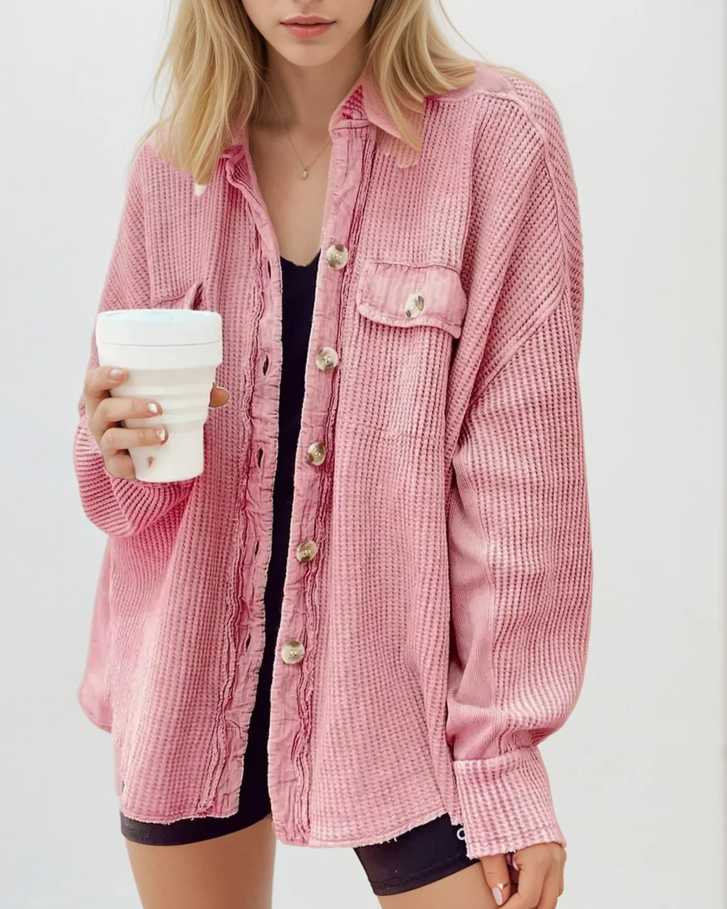 Elara Waffle Knit Shacket
