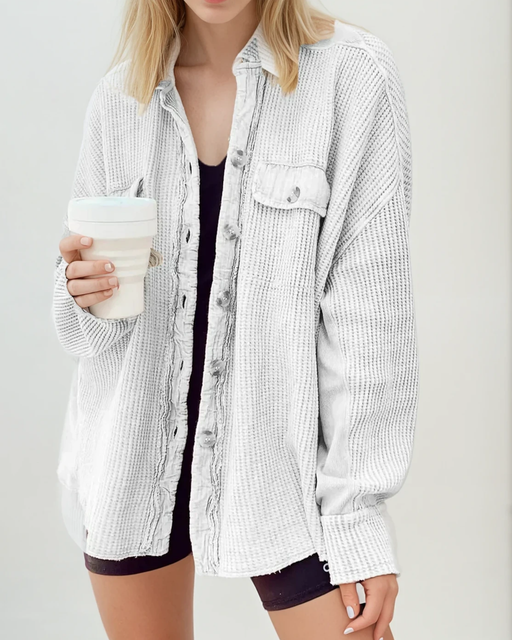Elara Waffle Knit Shacket