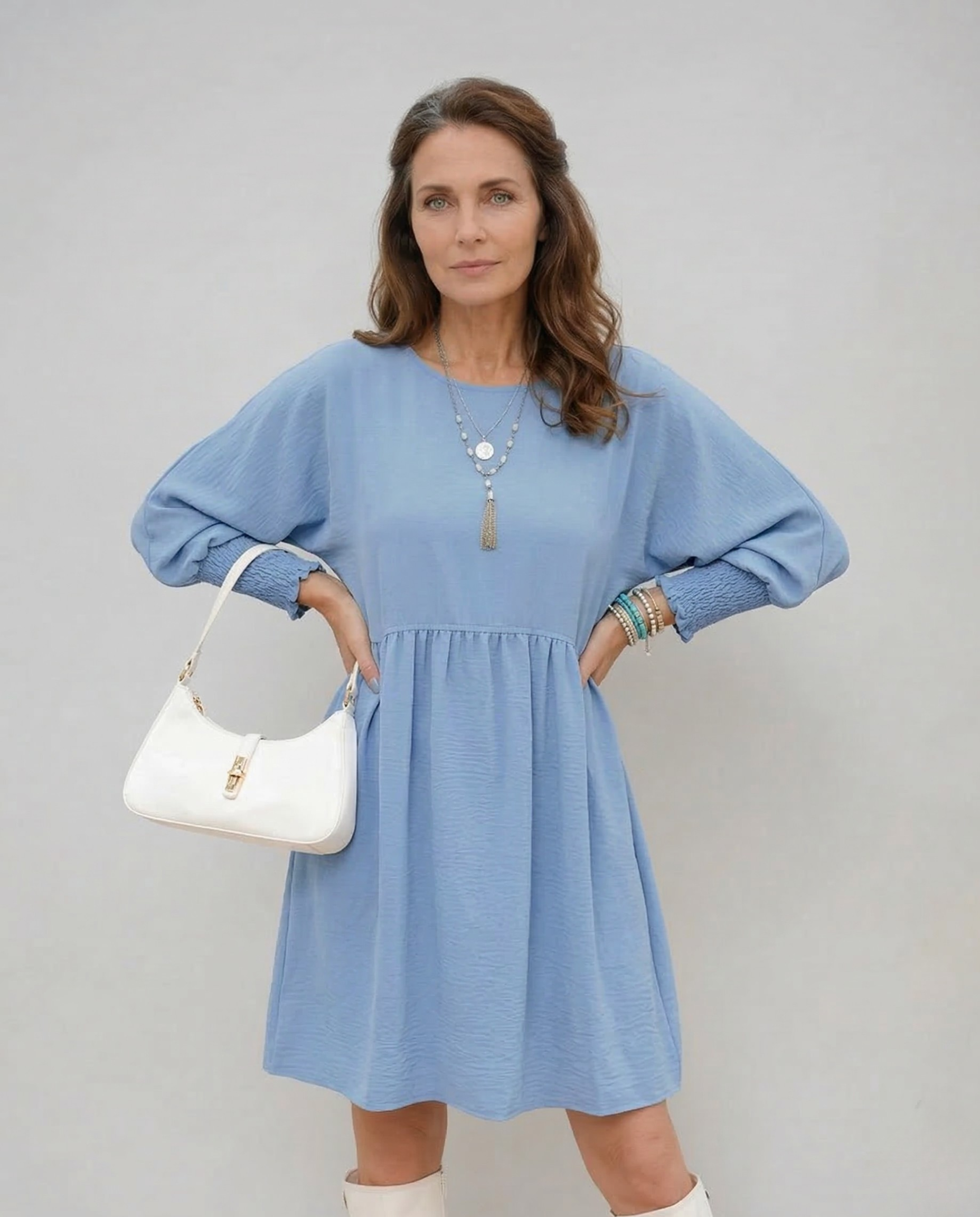 Smocked Cuff Dress